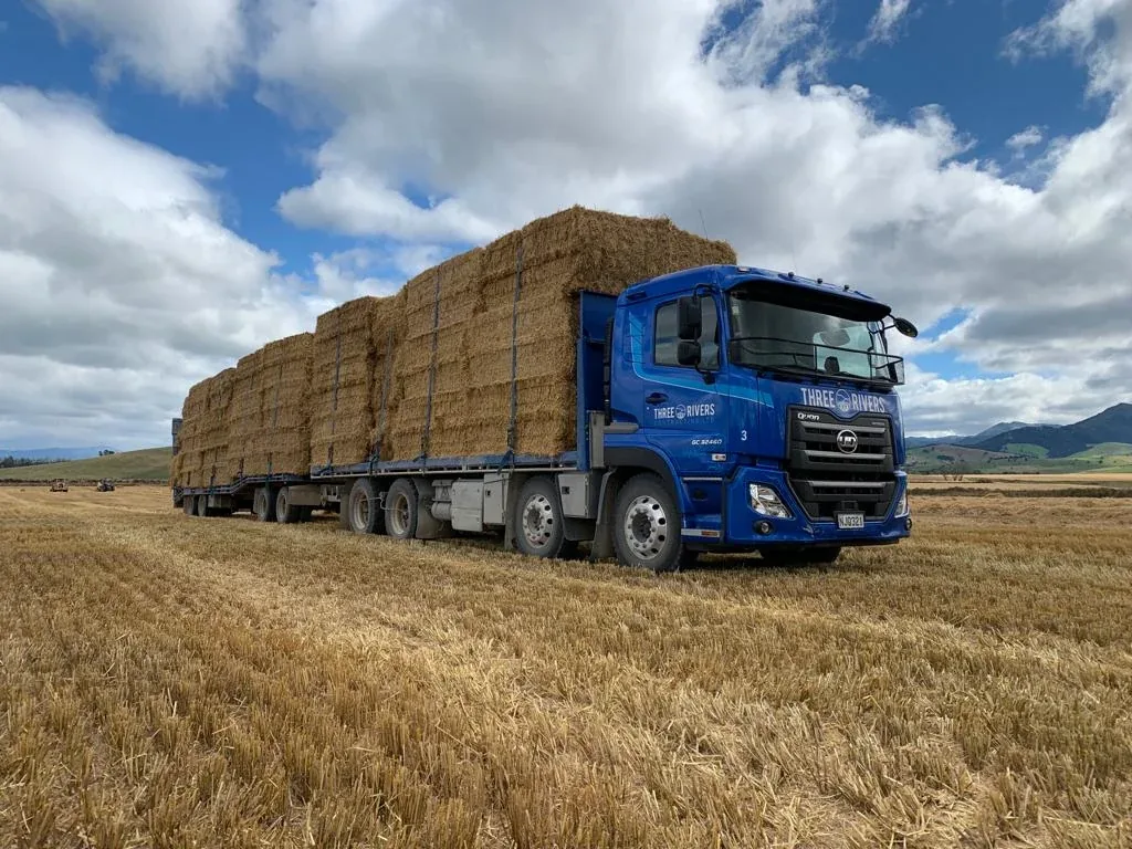 Bale cartage and transport on a Southland farm.